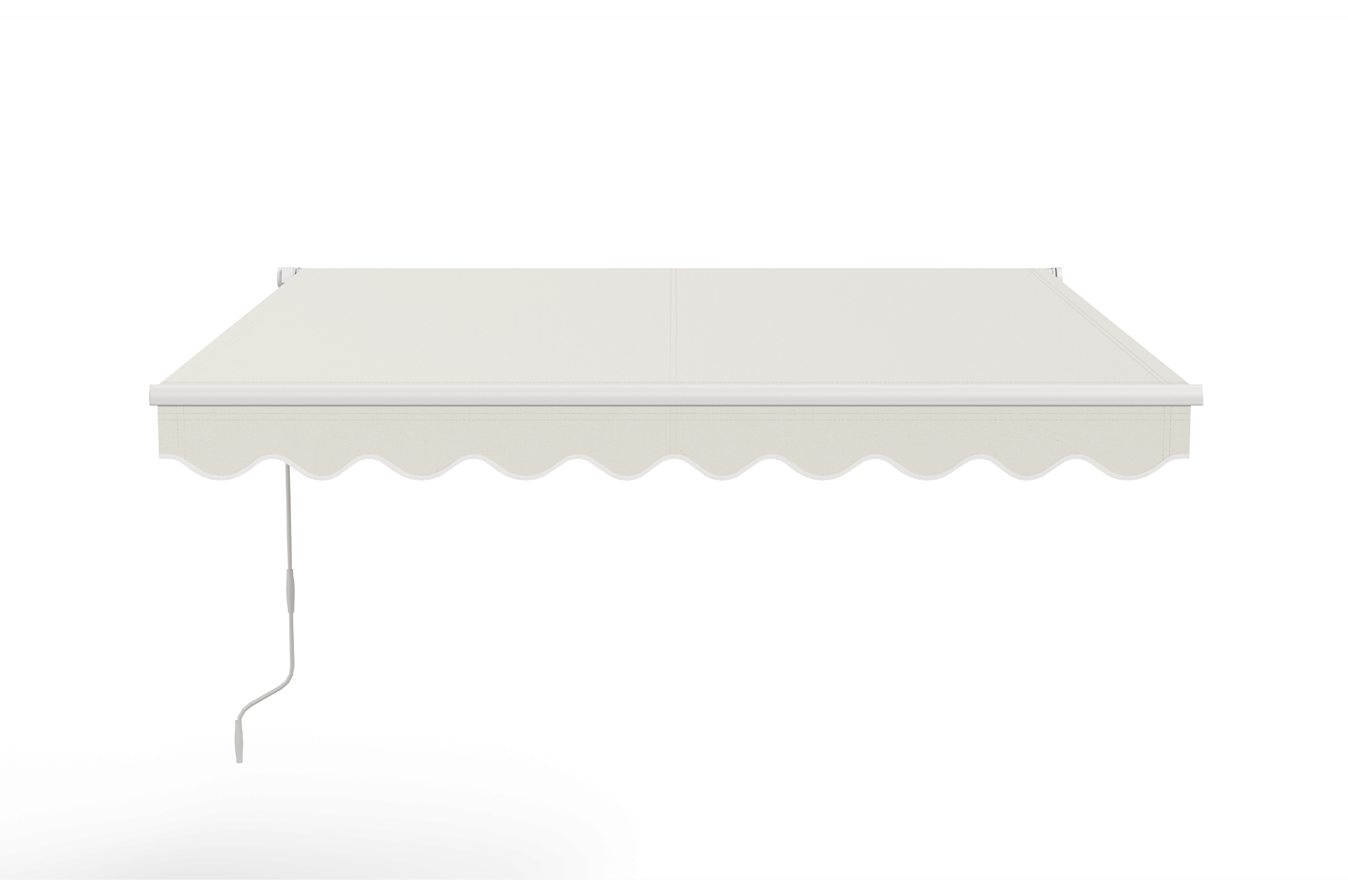 Weiße, einteilige Markise VECCHIO 2,5 m x 2 m, beigefarbenes Segeltuch 6
