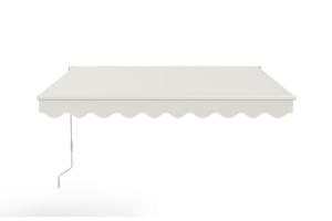 Weiße, einteilige Markise VECCHIO 2,5 m x 2 m, beigefarbenes Segeltuch 6