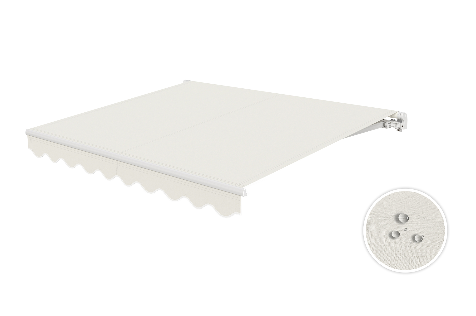 Weiße, einteilige Markise VECCHIO 2,5 m x 2 m, beigefarbenes Segeltuch 8