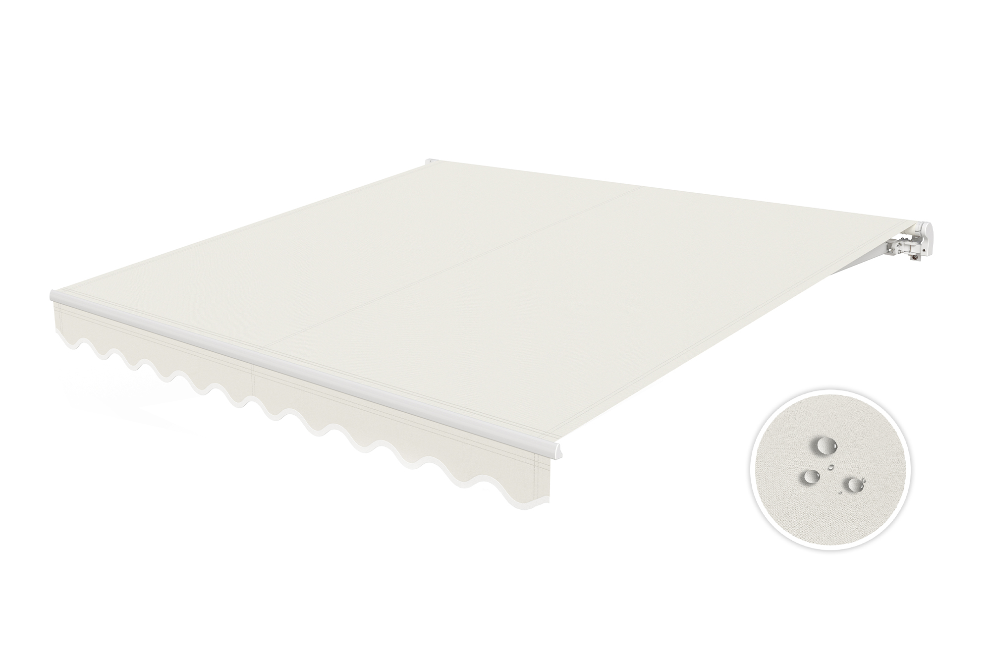 Witte eendelige luifel VECCHIO 3m x 2,5m beige doek 8