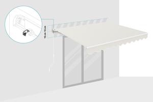 Witte eendelige luifel VECCHIO 3m x 2,5m beige doek 3