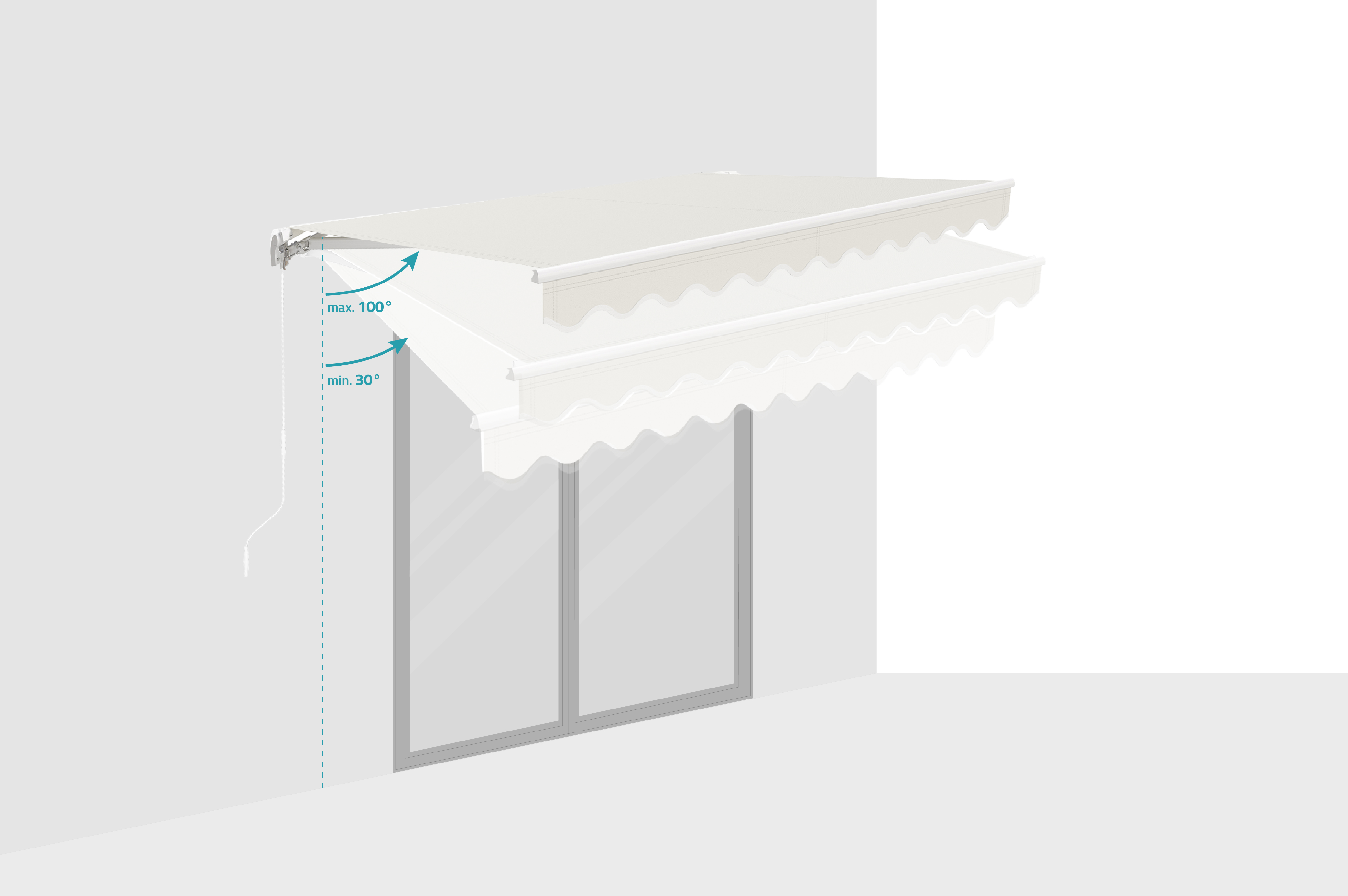 Witte eendelige luifel VECCHIO 3m x 2,5m beige doek 5