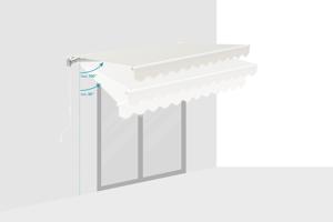 Witte eendelige luifel VECCHIO 3m x 2,5m beige doek 5