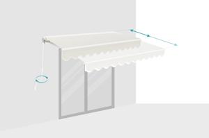 Witte eendelige luifel VECCHIO 3m x 2,5m beige doek 4