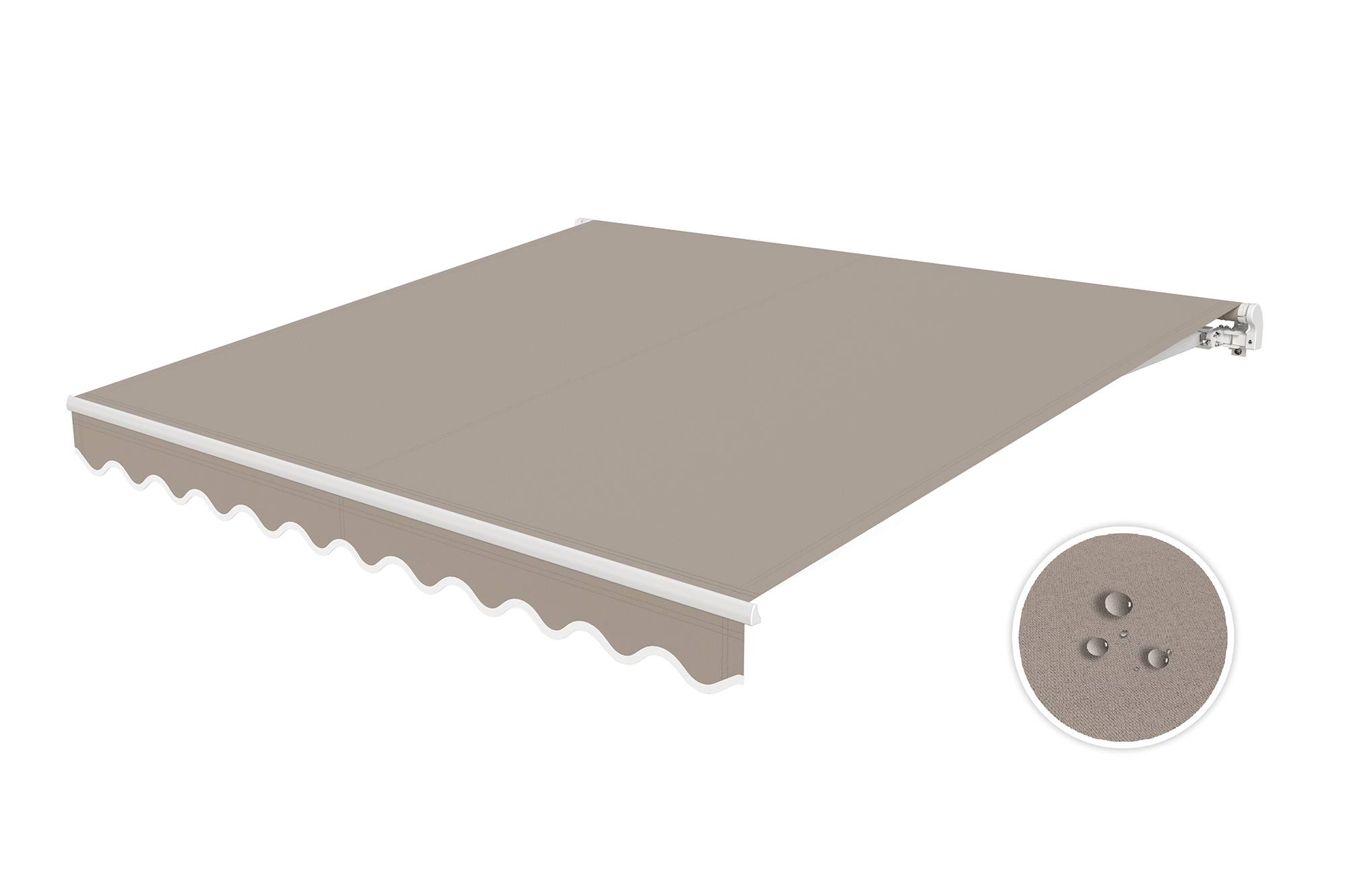 Toldo monobloque blanco VECCHIO de 3 m x 2,5 m, lona color topo 8