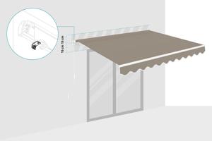 Toldo monobloque blanco VECCHIO de 3 m x 2,5 m, lona color topo 3