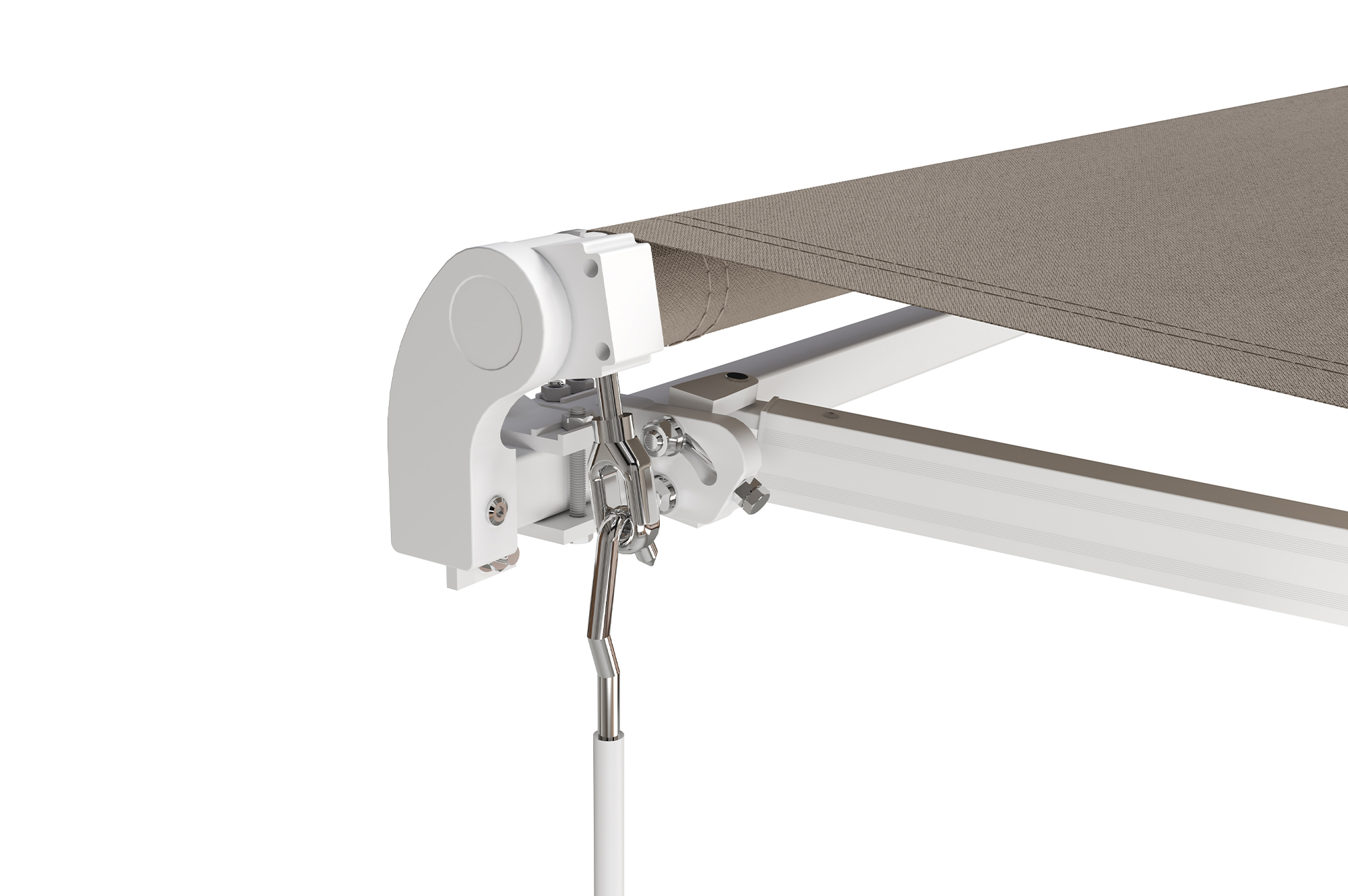 Toldo monobloque blanco VECCHIO de 3 m x 2,5 m, lona color topo 10
