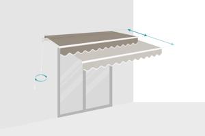 Toldo monobloque blanco VECCHIO de 3 m x 2,5 m, lona color topo 4