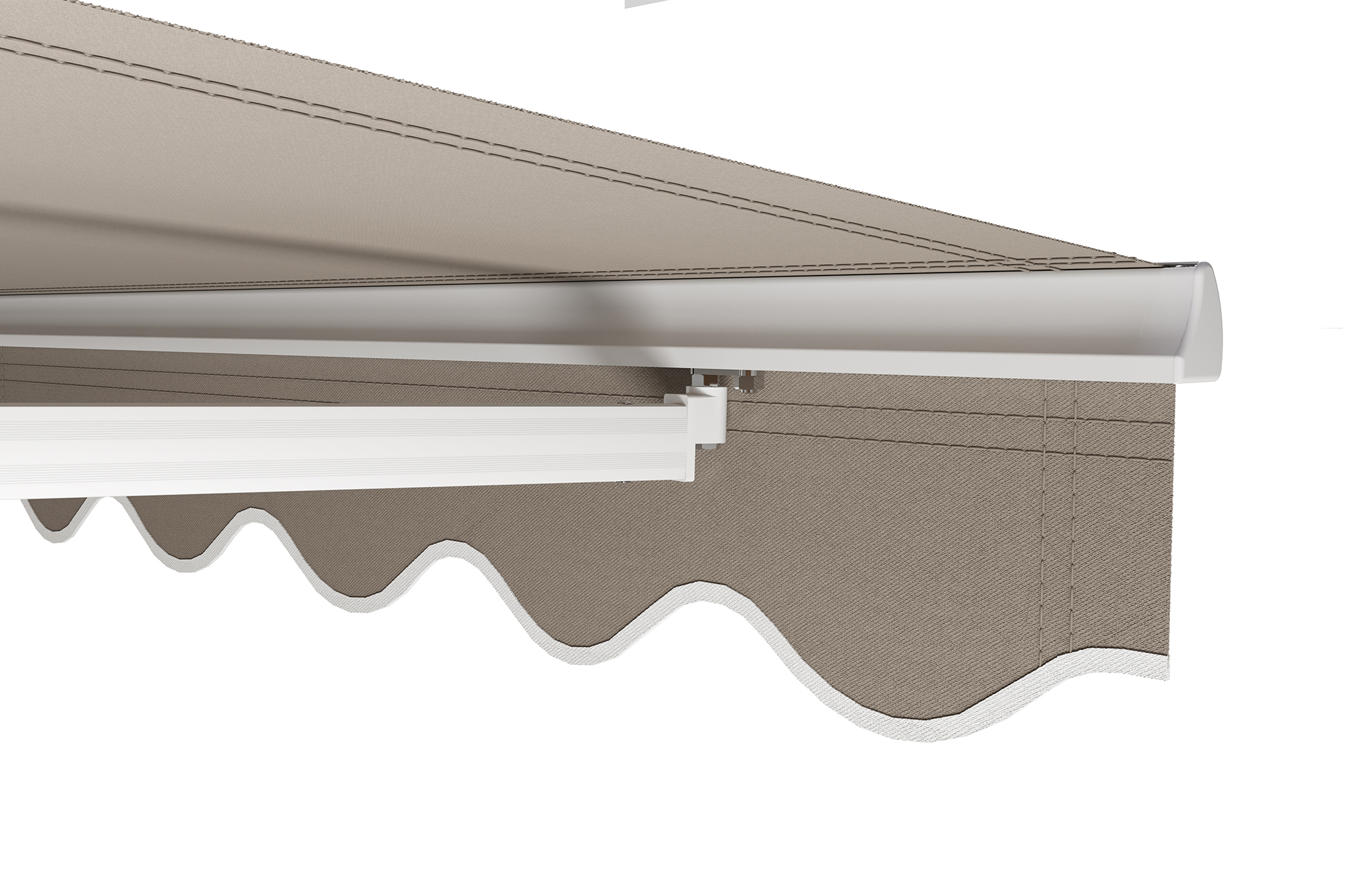 Toldo monobloque blanco VECCHIO de 3 m x 2,5 m, lona color topo 13