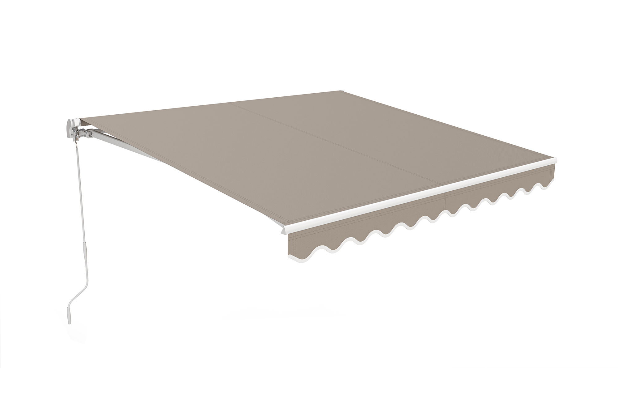 Toldo monobloque blanco VECCHIO de 3 m x 2,5 m, lona color topo 7