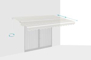 Fehér, egyrészes VECCHIO napellenző 4m x 3m bézs vászonból 4