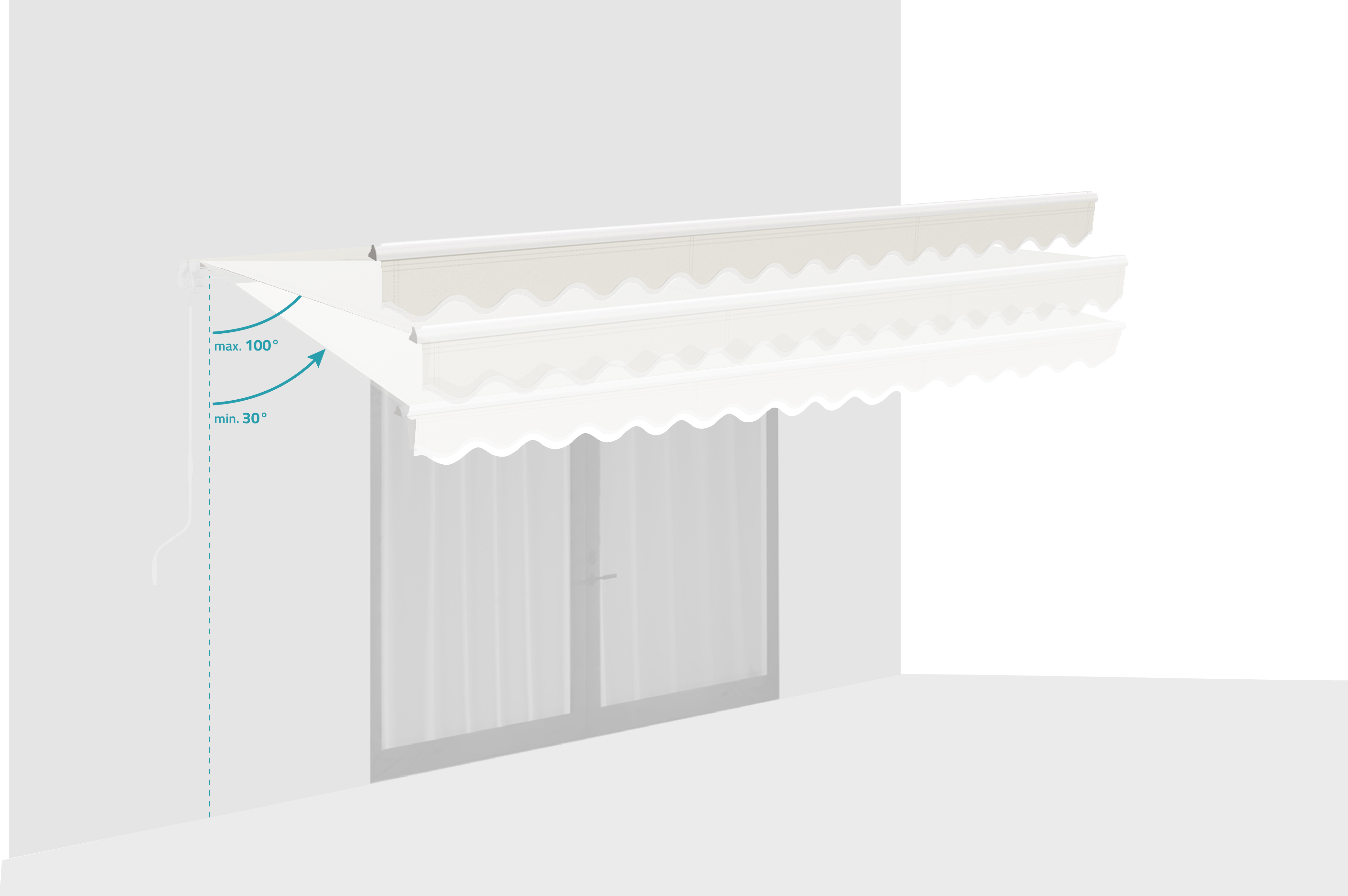 Fehér, egyrészes VECCHIO napellenző 4m x 3m bézs vászonból 5