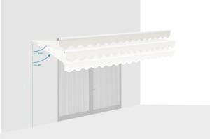 Fehér, egyrészes VECCHIO napellenző 4m x 3m bézs vászonból 5