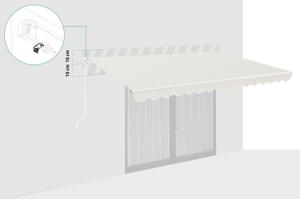 Fehér, egyrészes VECCHIO napellenző 4m x 3m bézs vászonból 3