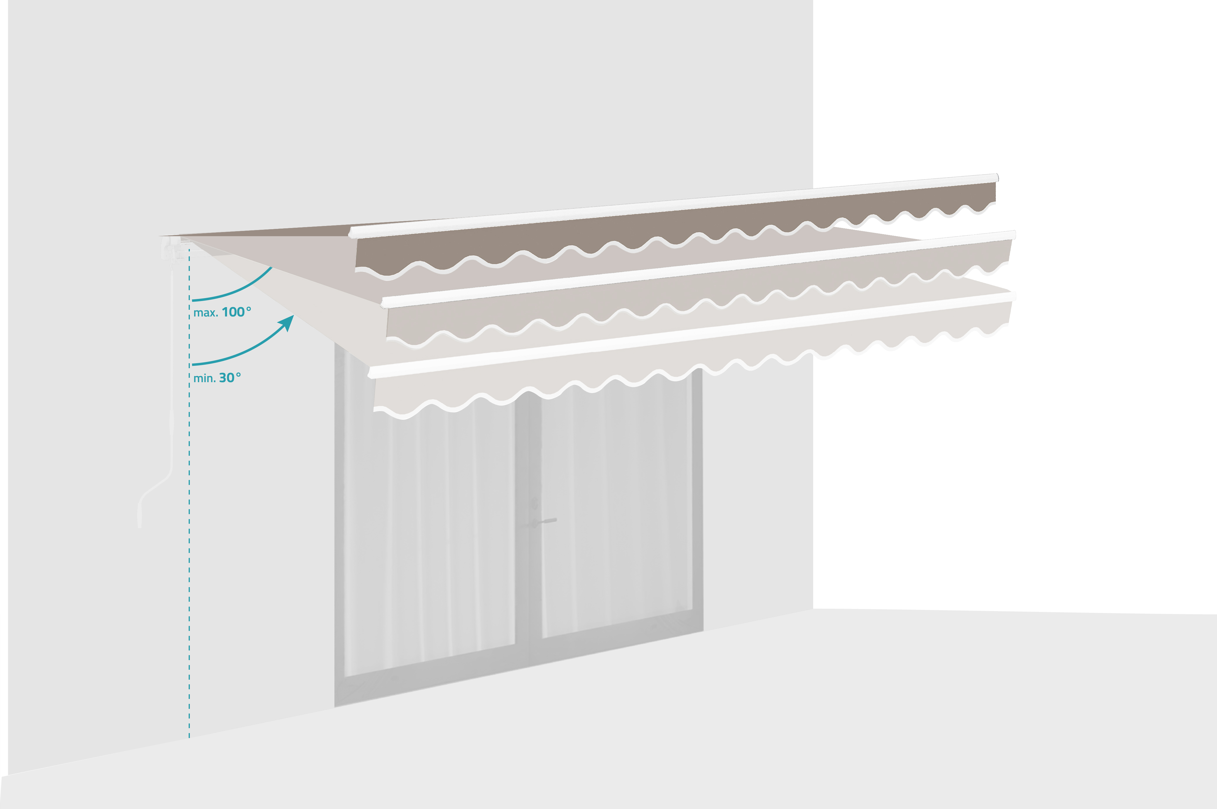 Fehér, egyrészes VECCHIO napellenző, 4 m x 3 m bézs vászon 5