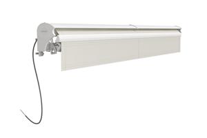 FAZZIO 3m x 2,5m witte semi-cassette gemotoriseerde luifel met beige doek 8