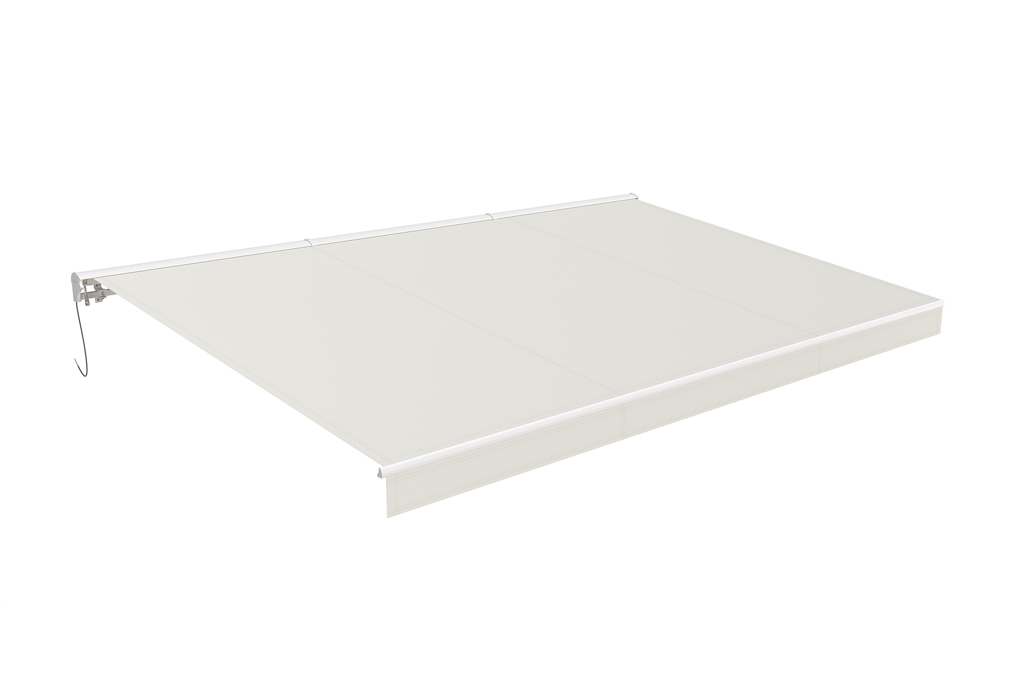FAZZIO 3m x 2,5m witte semi-cassette gemotoriseerde luifel met beige doek 10