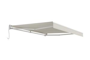 FAZZIO 3m x 2,5m witte semi-cassette gemotoriseerde luifel met beige doek 12