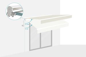 FAZZIO 3m x 2,5m witte semi-cassette gemotoriseerde luifel met beige doek 4