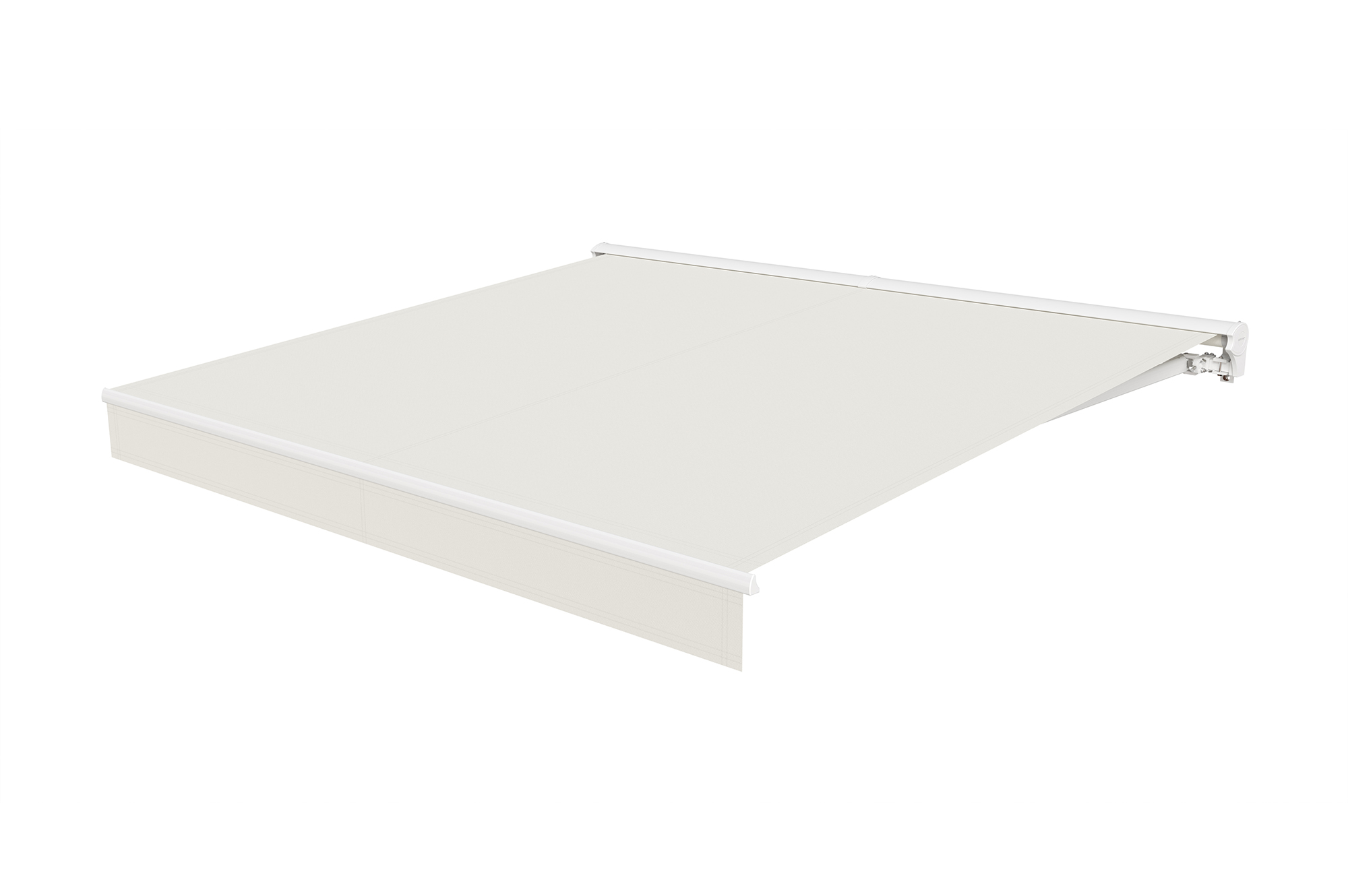 FAZZIO 3m x 2,5m witte semi-cassette gemotoriseerde luifel met beige doek 11