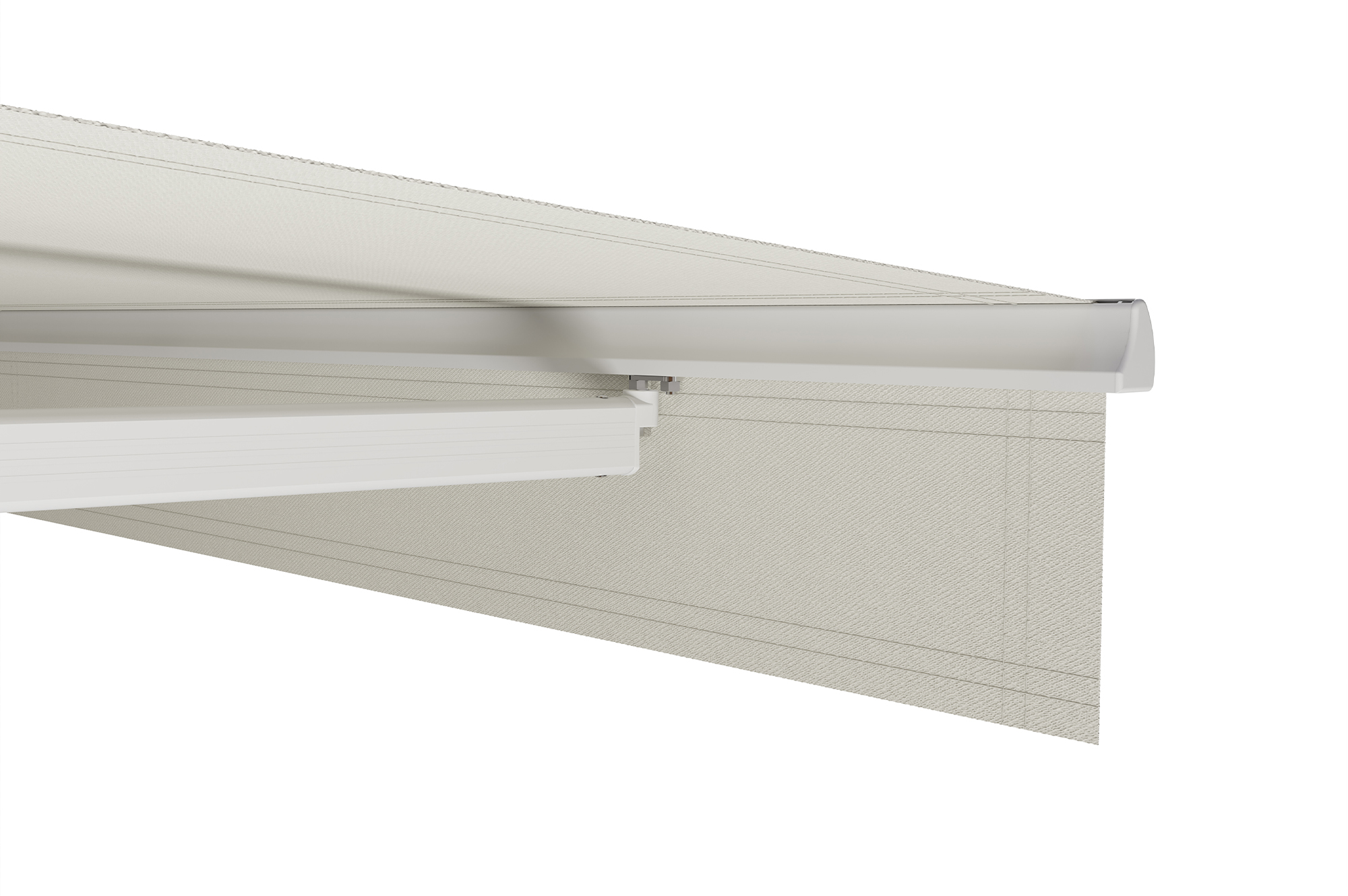 FAZZIO 3m x 2,5m witte semi-cassette gemotoriseerde luifel met beige doek 16