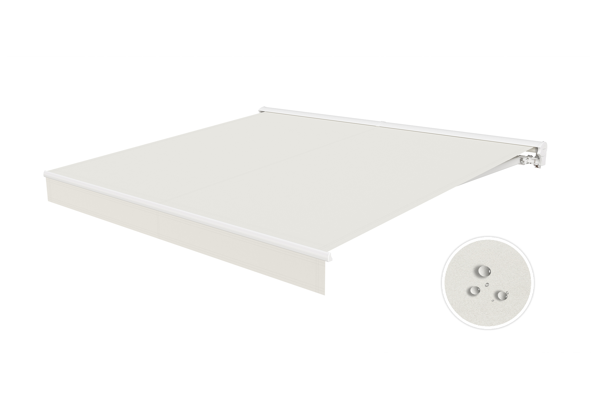 FAZZIO 3m x 2,5m witte semi-cassette gemotoriseerde luifel met beige doek 7