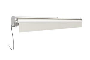 FAZZIO 3m x 2,5m witte semi-cassette gemotoriseerde luifel met beige doek 13