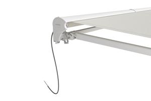 FAZZIO 3m x 2,5m witte semi-cassette gemotoriseerde luifel met beige doek 14