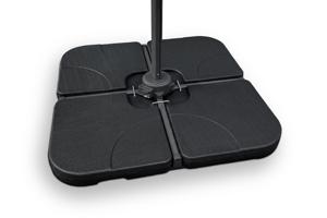 KERI Parasolvoet - Set van 4 zwarte plastic verzwaarde pads 2