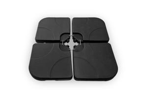 KERI Parasolvoet - Set van 4 zwarte plastic verzwaarde pads 5