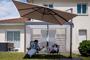 Parasol boczny NAVAGIO 3x3m z aluminium – obrotowy i pochylany o 360° – kolor taupe
