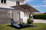 NAVAGIO Parasol boczny 2,5 x 2,5 m z aluminium – obrotowy i pochylany o 360° – kolor taupe