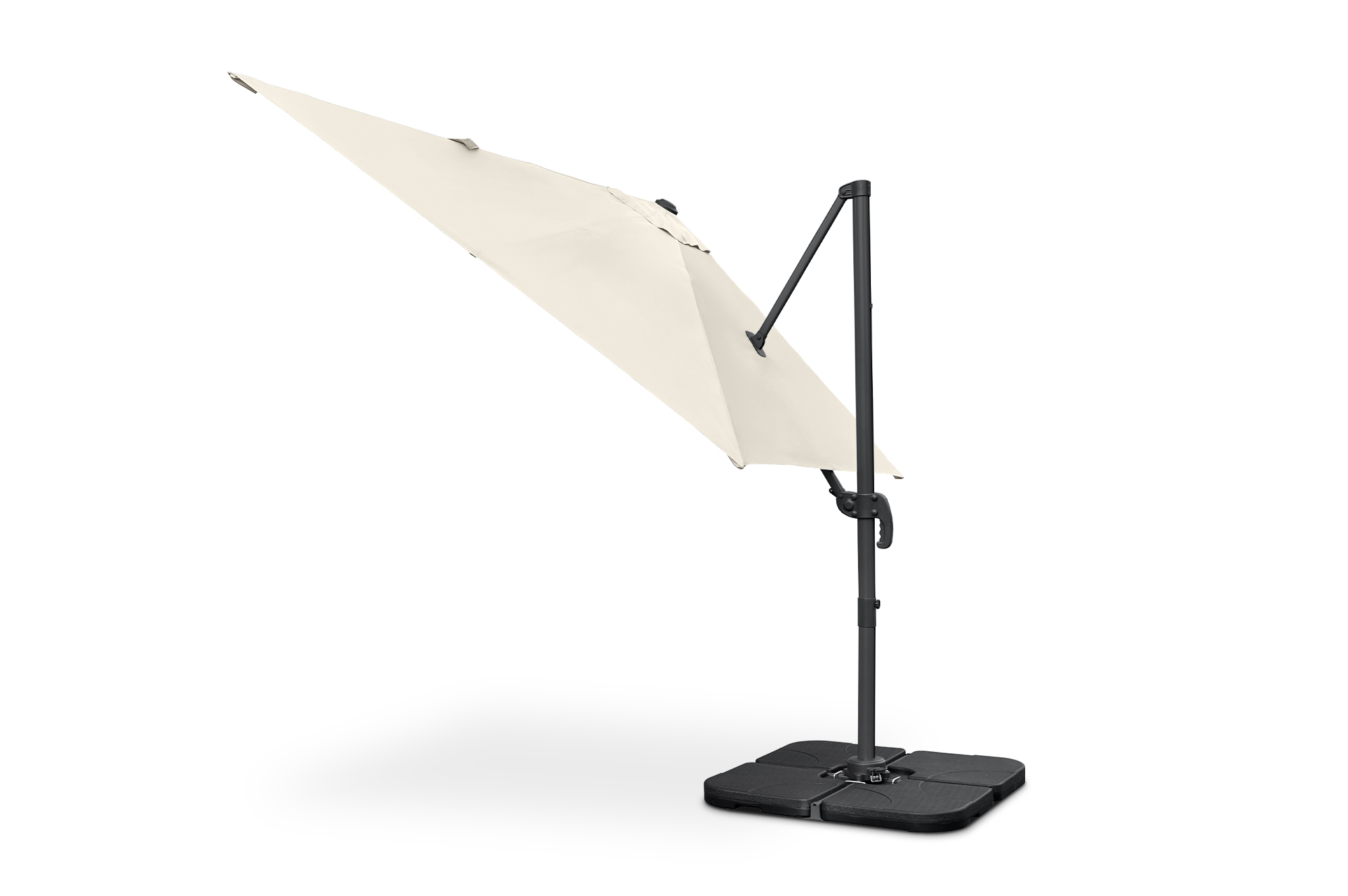 NAVAGIO 3x3m offsetparasoll i aluminium - 360° roterande och lutande - Beige 9