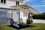 Ombrellone decentrato NAVAGIO 2,5x2,5 m in alluminio - Rotazione e inclinazione a 360° - Beige