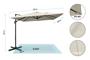 NAVAGIO 2,5x2,5m Offset Parasol in Aluminium - 360° Draaibaar en Kantelbaar - Beige