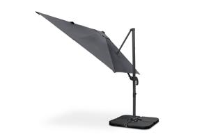 Parasol déporté 3x3m NAVAGIO en aluminium - Rotatif 360° inclinable - Gris 9