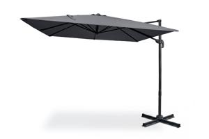 Parasol déporté 3x3m NAVAGIO en aluminium - Rotatif 360° inclinable - Gris 2