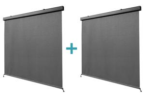 Set med 2 pergolagardiner från VADA i grå aluminium - H.250 x B.180 cm 2