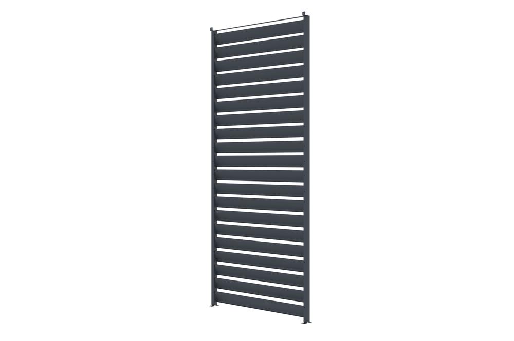 VENTO 92cm pergola privacy screen with grey aluminum louvered slats - for PIANA pergola