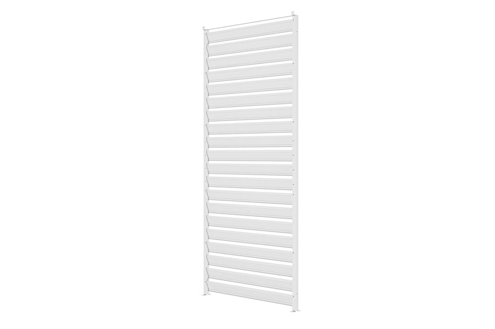 VENTO 92cm pergola privacy screen with white aluminum louvered slats - for PIANA pergola